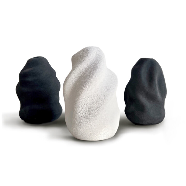 Sculpture intitulée "Set Wabi-Vases 4, 5…" par Lesia Danilina, Œuvre d'art originale, Argile