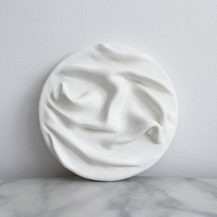 Sculpture titled "Essentialism 11" by Lesia Danilina, Original Artwork, Clay Mounted on Wood Stretcher frame
