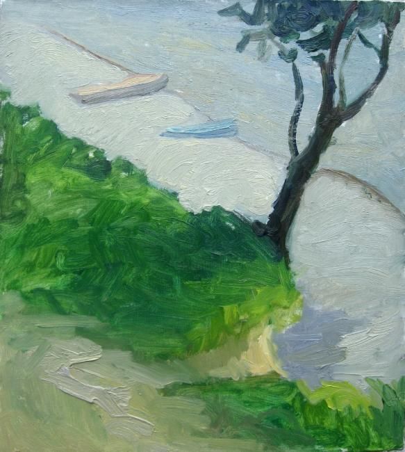 Painting titled "К воде" by Olesia Khlevnaia, Original Artwork, Oil