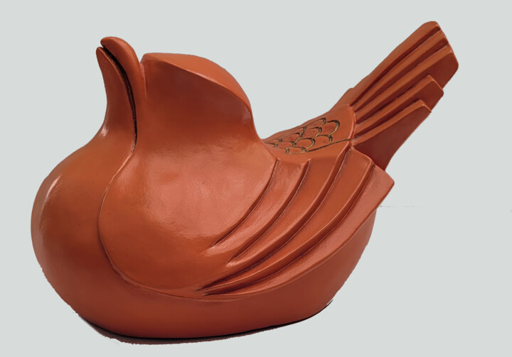 雕塑 标题为“Oiseau art déco” 由Raymonde Koelblen/Pitoizel (PitRe), 原创艺术品, 粘土