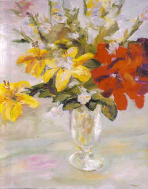 Painting titled "Mom's Arrangement" by Lesley Braren, Original Artwork