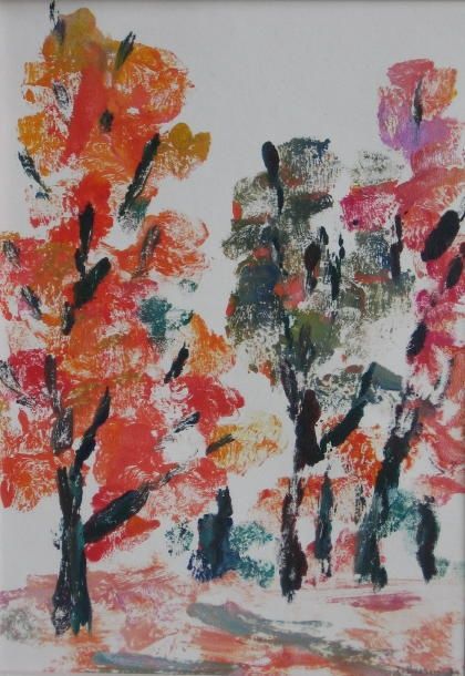 Εκτυπώσεις & Χαρακτικά με τίτλο "Fall Colors" από Lesley Braren, Αυθεντικά έργα τέχνης, Μονοτυπία