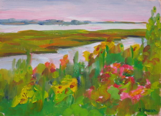 Malerei mit dem Titel "Old Saybrook Marsh" von Lesley Braren, Original-Kunstwerk