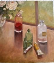Painting titled "pigment and paint" by Lesley Pye, Original Artwork, Oil