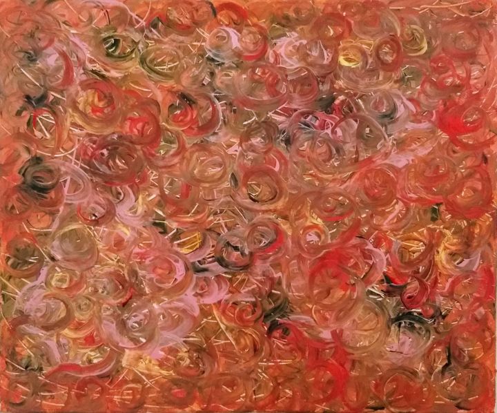 Painting titled "Swirls" by Leslie Argentin, Original Artwork, Acrylic