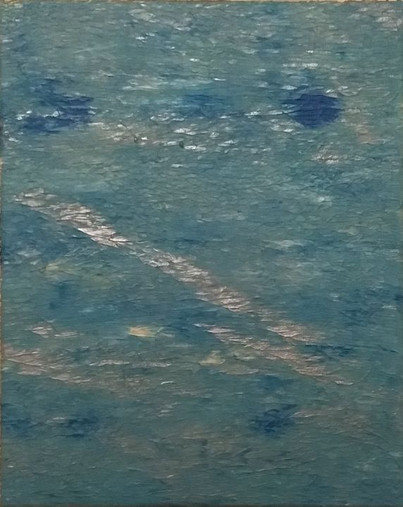 Painting titled "Blue Shadows" by Leslie Argentin, Original Artwork, Acrylic