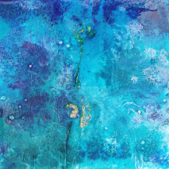 Peinture intitulée "The pond" par Leslie Lachiche, Œuvre d'art originale, Acrylique