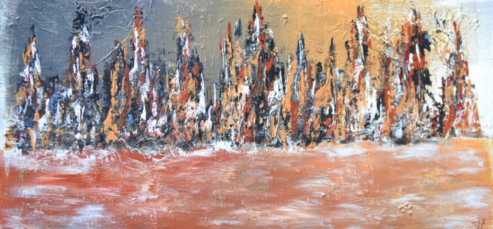 Painting titled "peinture abstraite…" by Leslie Le Ray, Original Artwork, Acrylic