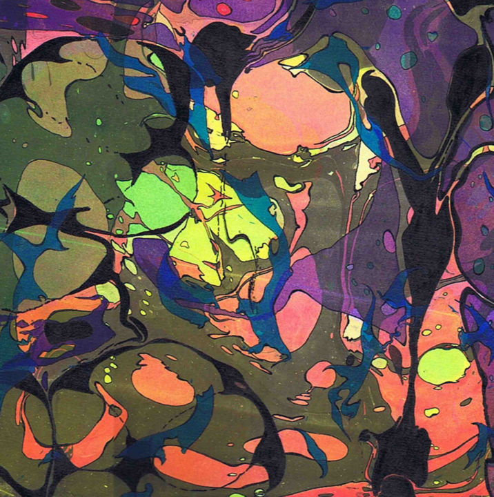 Peinture intitulée "Vol de nuit" par Samuel Madrid, Œuvre d'art originale,