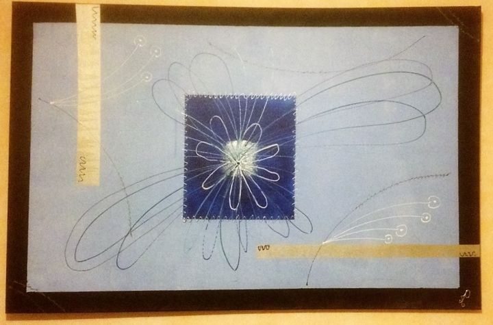 Peinture intitulée "Evasion bleue" par Les Pinceaux De Manon, Œuvre d'art originale, Acrylique