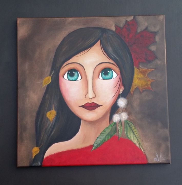 Painting titled "En attendant l'hiver" by Les Rêves De Sylaé, Original Artwork, Acrylic