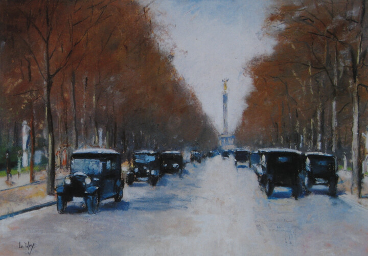 Painting titled "Tiergartenallee ave…" by Lesser Ury, Original Artwork, Oil