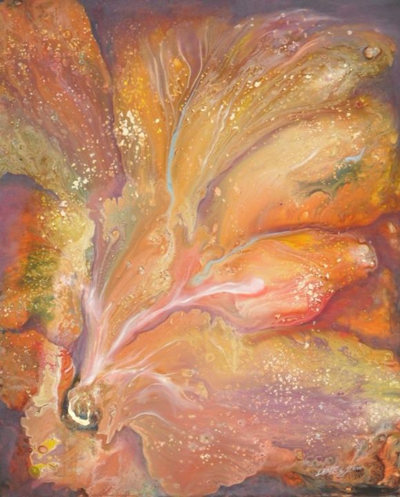 Peinture intitulée "Cosmos Bloom" par Lester Claude Stone, Œuvre d'art originale, Huile