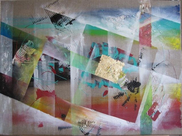 Peinture intitulée "transparence cubique" par Valérie Grassler, Œuvre d'art originale, Huile