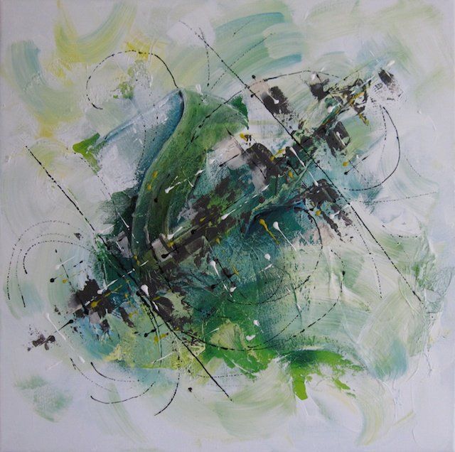 Peinture intitulée "Abstrait 2" par Valérie Grassler, Œuvre d'art originale, Huile