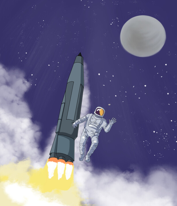 "Space travel" başlıklı Dijital Sanat Lesuaniln tarafından, Orijinal sanat, 2D Dijital Çalışma
