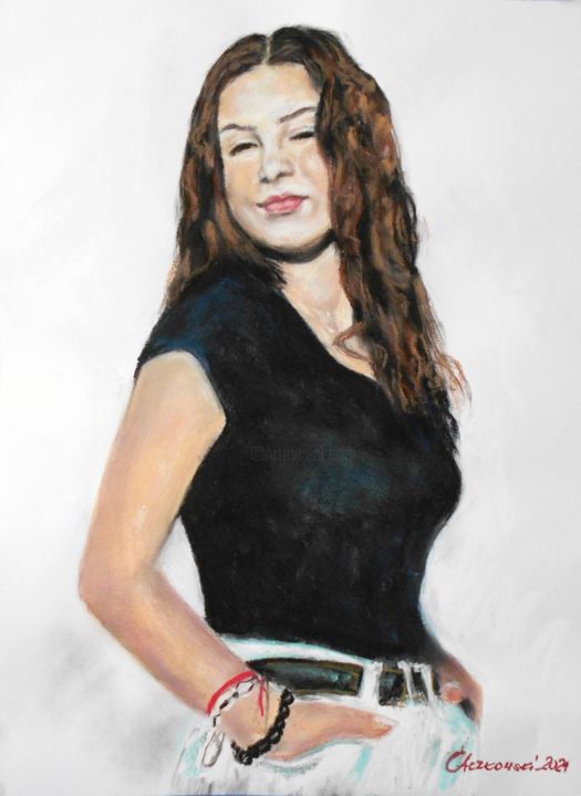 Картина под названием "Roxanne" - Leszek Gaczkowski, Подлинное произведение искусства, Пастель
