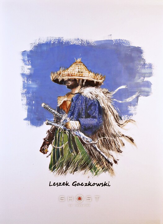 Peinture intitulée "Ghost Of Tsushima 0…" par Leszek Gaczkowski, Œuvre d'art originale, Gouache