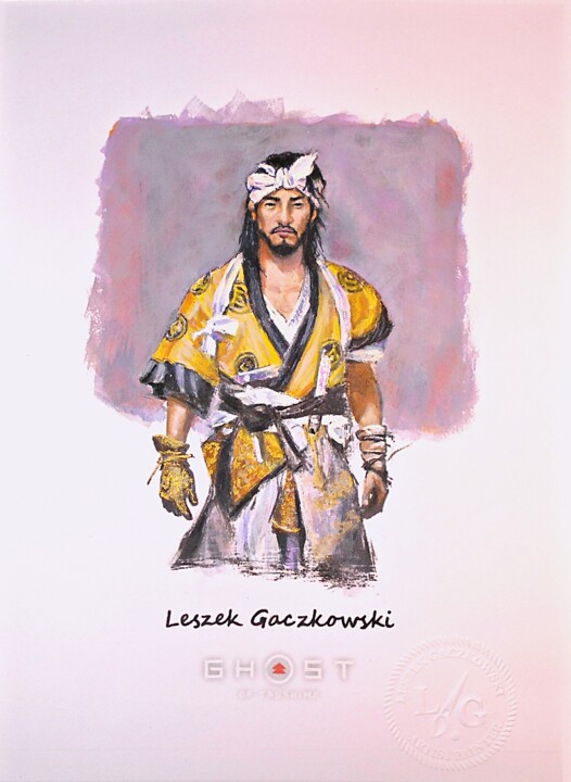 Peinture intitulée "GHOST OF TSUSHIMA 0…" par Leszek Gaczkowski, Œuvre d'art originale, Gouache