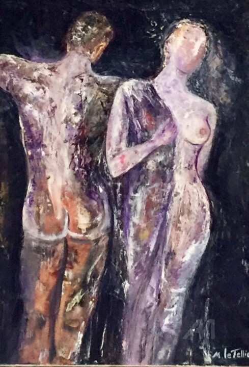Peinture intitulée "D’Eux" par Michèle Letellier, Œuvre d'art originale, Acrylique Monté sur Châssis