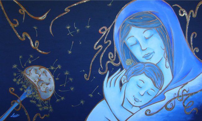 Pittura intitolato "Madre" da Letizia Romagnoli, Opera d'arte originale
