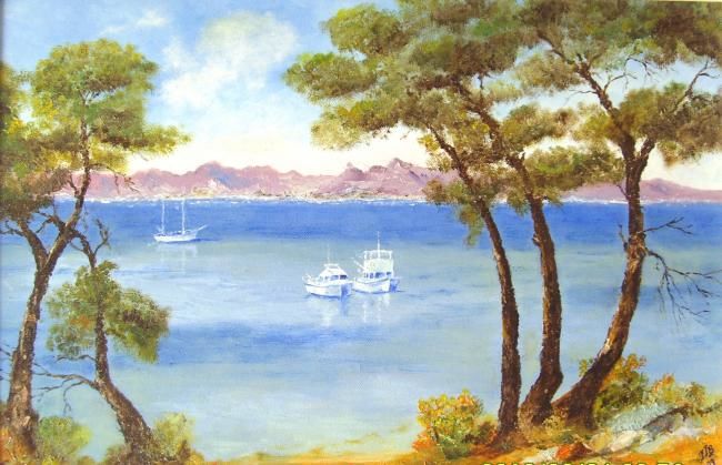 Pintura titulada "Près de Toulon" por Le Tobi, Obra de arte original