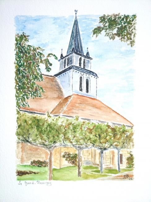 Painting titled "Eglise" by Le Tobi, Original Artwork