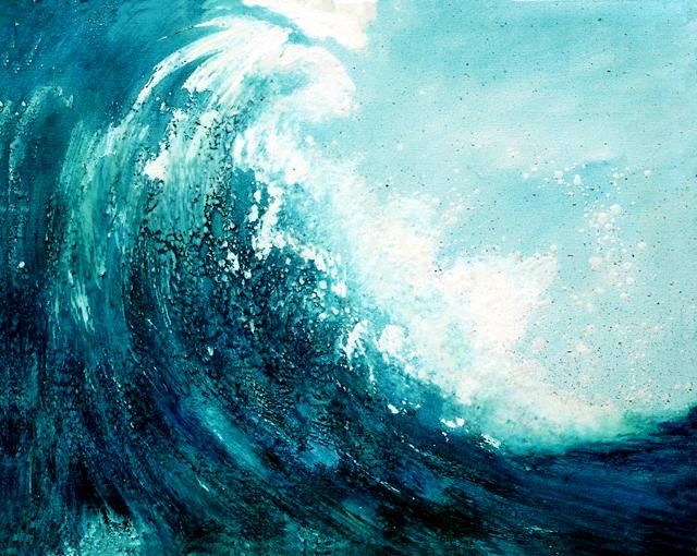 Pintura titulada "wave I" por Martine L'Etoile, Obra de arte original, Oleo