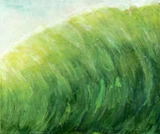 Painting titled "wave IV" by Martine L'Etoile, Original Artwork, Oil