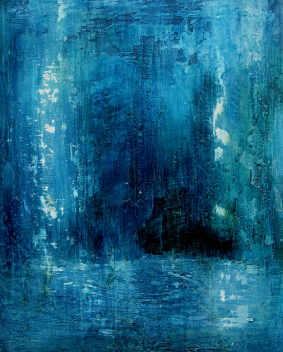 Schilderij getiteld "Neptune's Solace" door Martine L'Etoile, Origineel Kunstwerk, Olie