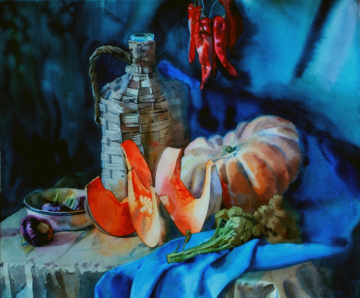 Malarstwo zatytułowany „натюрмрт” autorstwa Sergey Korabelnikov, Oryginalna praca, Akwarela