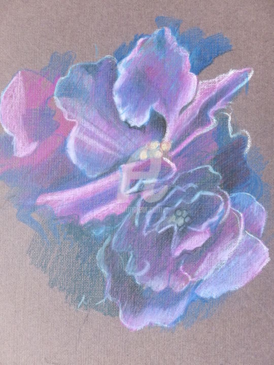 Рисунок под названием "цветок" - Aнна Лeвицкая, Подлинное произведение искусства, Цветные карандаши