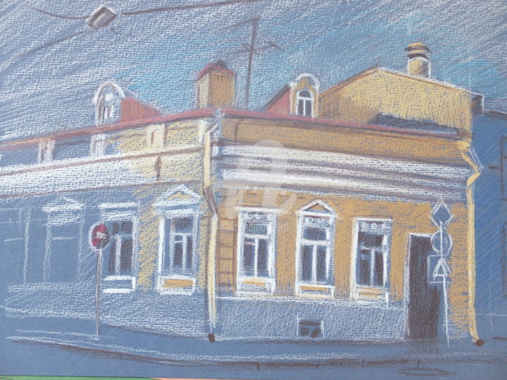 Desenho intitulada "старая Москва" por Anna Levitskaia, Obras de arte originais, Conté