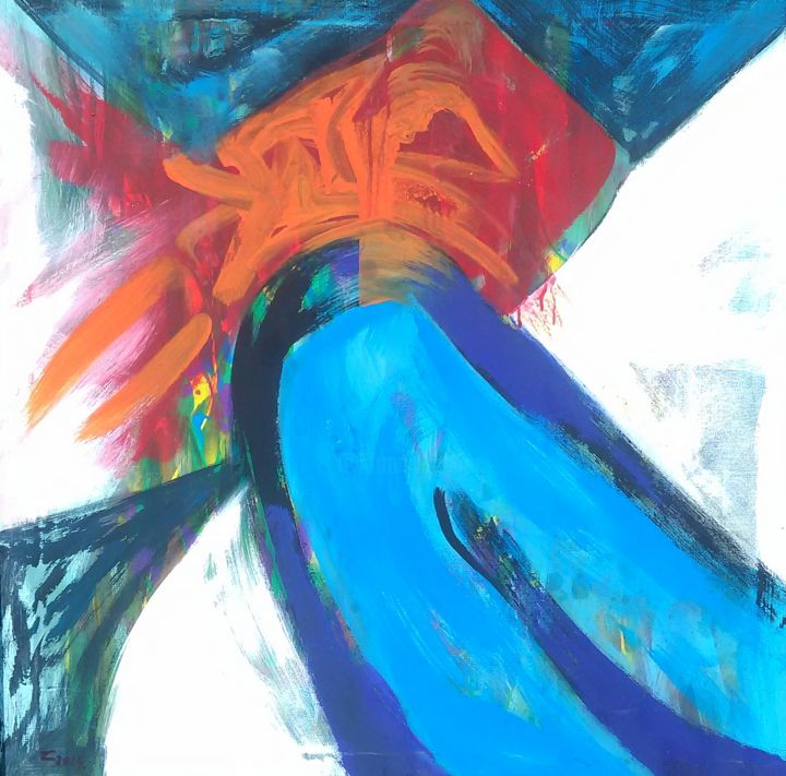 Painting titled "deep-blue.jpg" by Levente Torok, Original Artwork, Oil