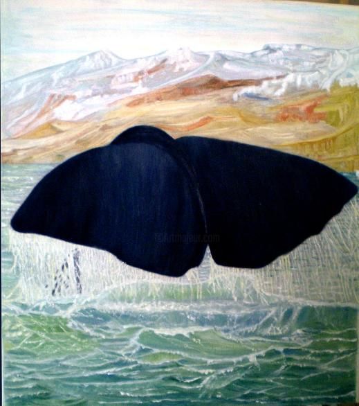 Painting titled "Whales." by Socam, Original Artwork