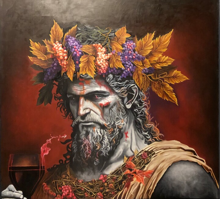 Painting titled "Dionysos II" by Johanna Levy, Original Artwork, Oil