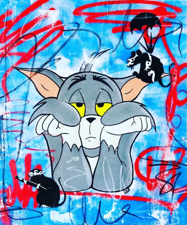 Painting titled "Tom & the Rats by B…" by Lex, Original Artwork, Acrylic