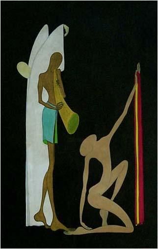 Painting titled "trio" by Leyla Kale, Original Art,