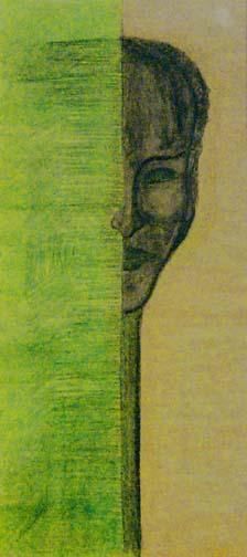 Painting titled "The Face" by Leyla Kale, Original Art,