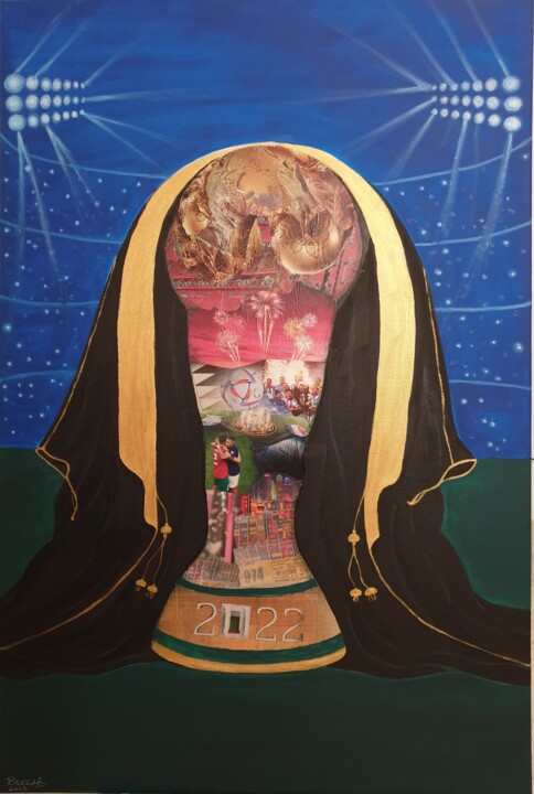 Painting titled "FIFA World Cup 2022" by Laila Bouzarwal, Original Artwork, Acrylic