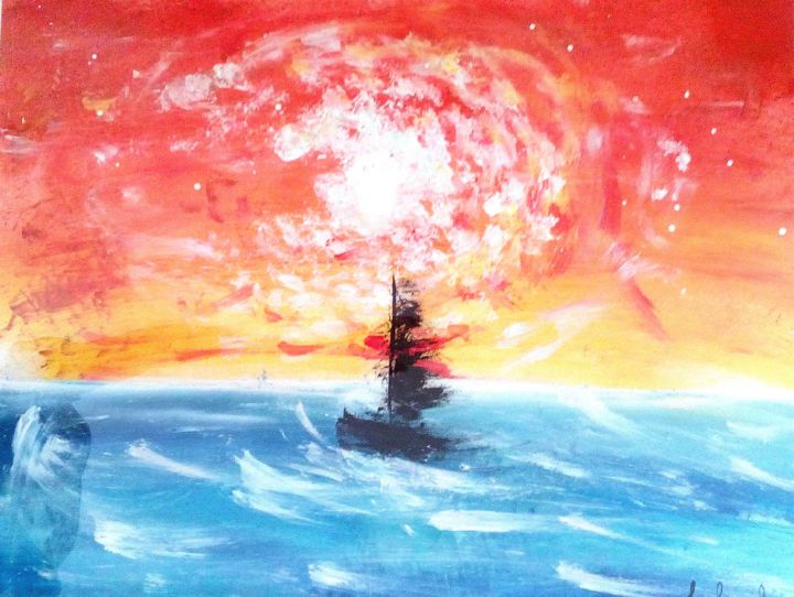 Peinture intitulée "Seaside" par Leytbouh, Œuvre d'art originale, Bombe aérosol