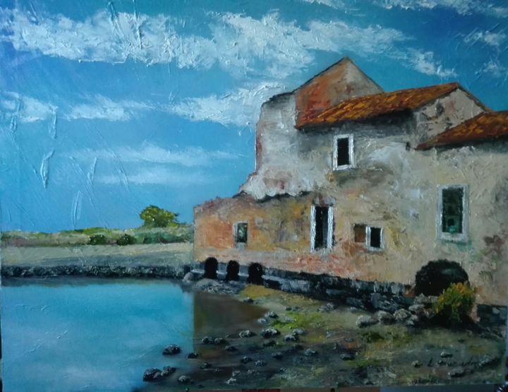 Painting titled "Barreiro" by Luciano Fernandes, Original Artwork, Oil