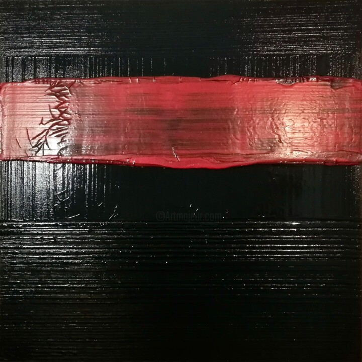 Painting titled "oil spill zen garden" by Lfo - Adrien Pujolle, Original Artwork, Acrylic Mounted on Wood Stretcher frame