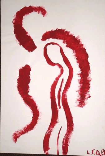 Drawing titled "Man 2" by L. F. Q. B. (Le Feu Qui Brule), Original Artwork, Acrylic