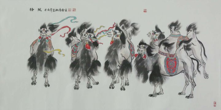 Peinture intitulée "李霖 作品三组之3 待发" par Lin Li Li Lin, Œuvre d'art originale, Encre