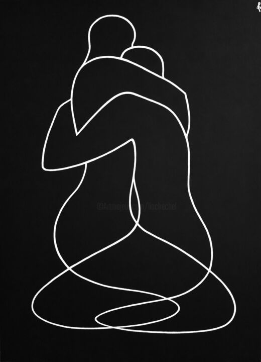 Ζωγραφική με τίτλο "Embrace" από Lia Chechelashvili, Αυθεντικά έργα τέχνης, Ακρυλικό