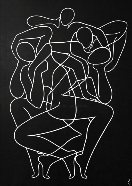 Ζωγραφική με τίτλο "Whimsical dance" από Lia Chechelashvili, Αυθεντικά έργα τέχνης, Ακρυλικό Τοποθετήθηκε στο Ξύλινο φορείο…