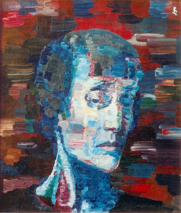 Peinture intitulée "Akhmatova's portrait" par Lia Chechelashvili, Œuvre d'art originale, Huile Monté sur Châssis en bois