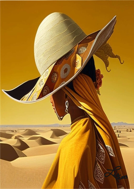 Arte digitale intitolato "Dama del desierto" da Lia, Opera d'arte originale, Immagine generata dall'IA