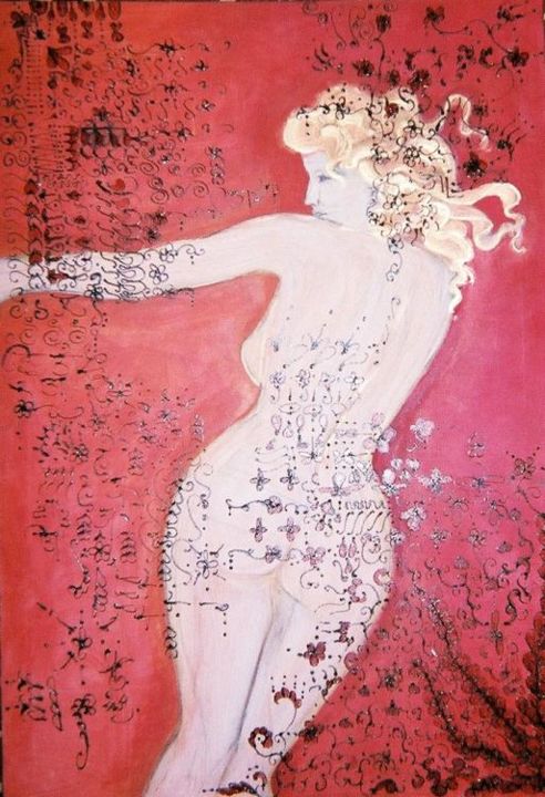Painting titled "Femme" by Liaannethibout, Original Artwork, Oil